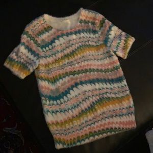 Anthropologie short sleeve soft fluffy sweater in xs.